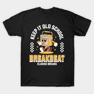 BREAKBEAT  - Keep It Old School Mascot (mustard) T-Shirt